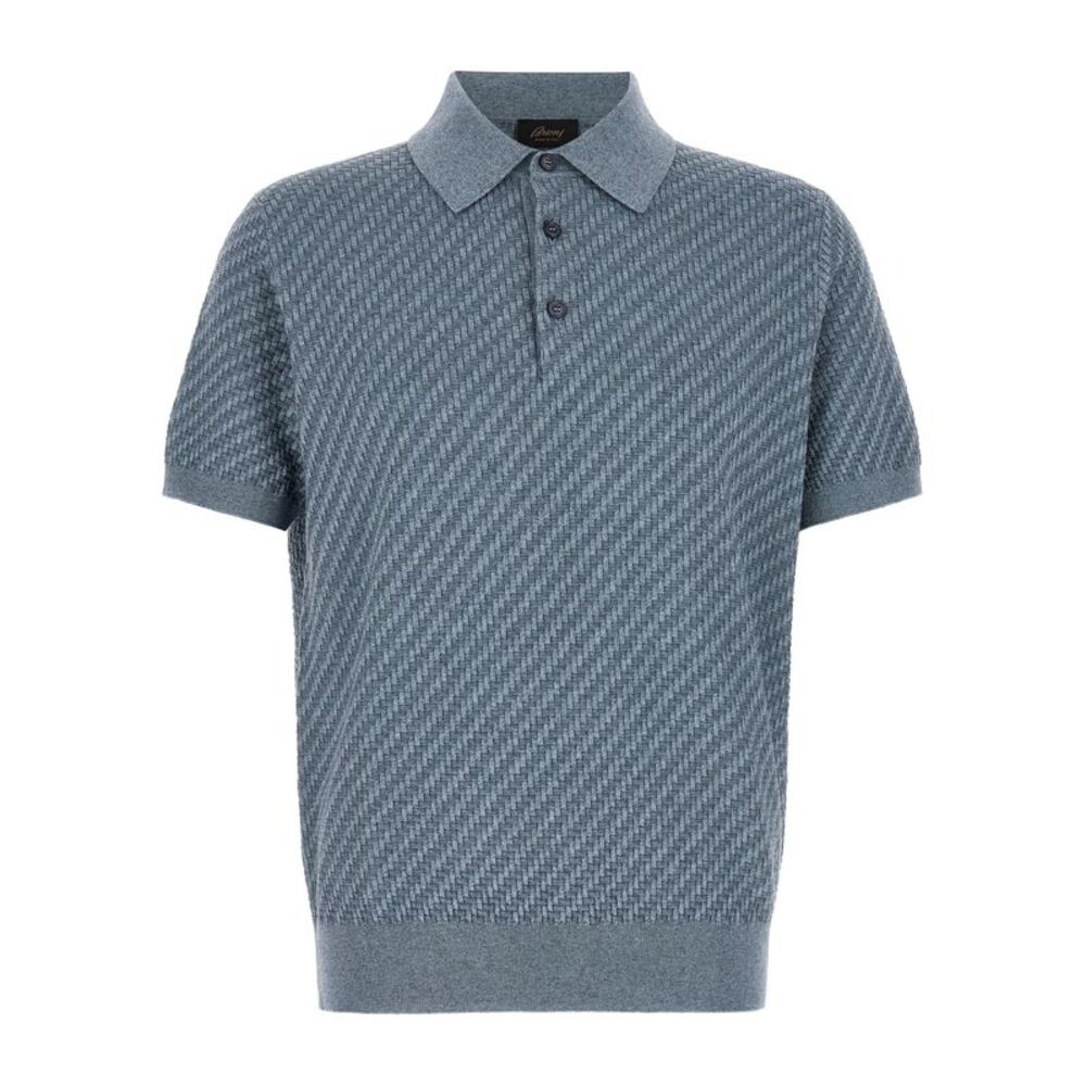 Brioni Blue Cotton Polo Men's Shirt